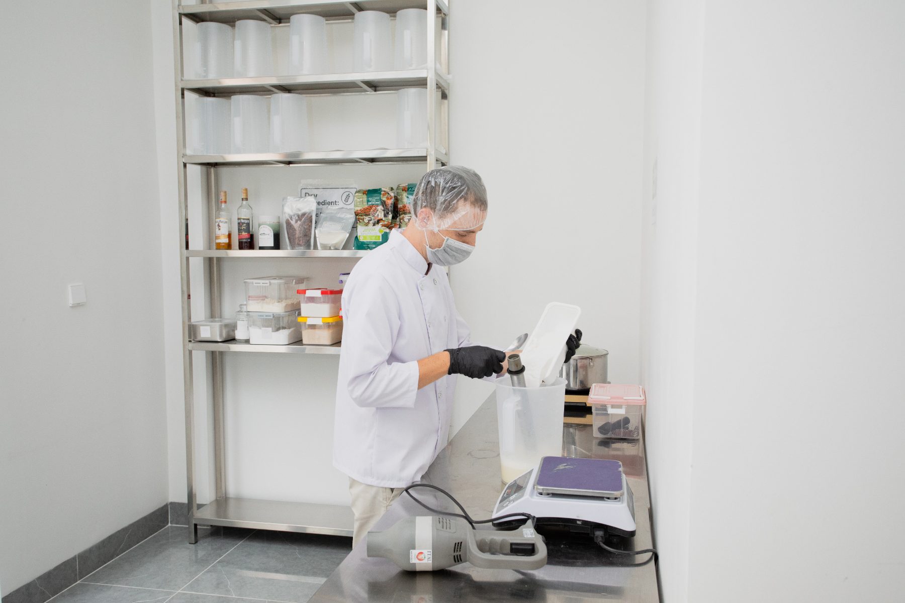 Preparing ingredients in the Nami laboratory